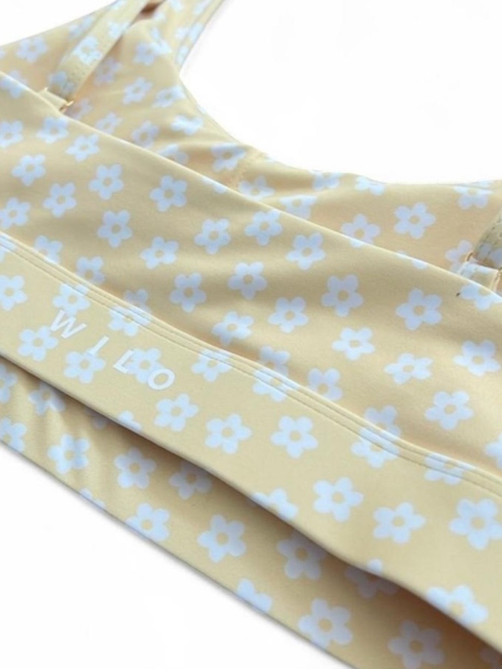 Yellow Daisy Print Athletic Set - Top & Biker Shorts - Picture 6 of 7